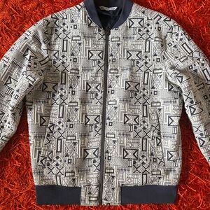 Zara Black and Cream Patterned Jacket